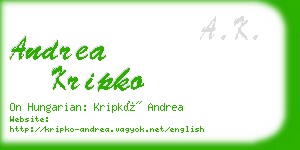 andrea kripko business card